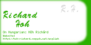 richard hoh business card